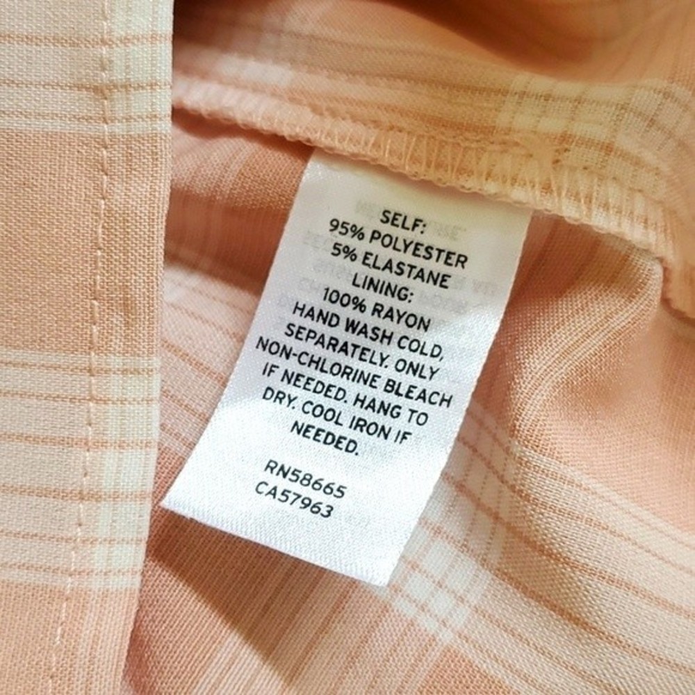 EUC BP. Womens Plaid Square Neck Mini Sundress Coral White Checkered Size M - Picture 8 of 9
